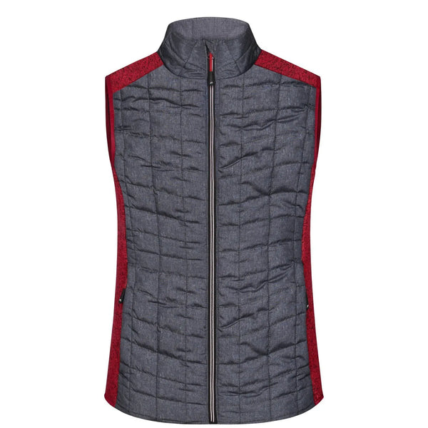Giacca Ladies Knitted Hybrid Vest rosso / XS - personalizzabile con logo