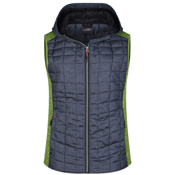 Giacca Ladies Knitted Hybrid Vest verde / S - personalizzabile con logo