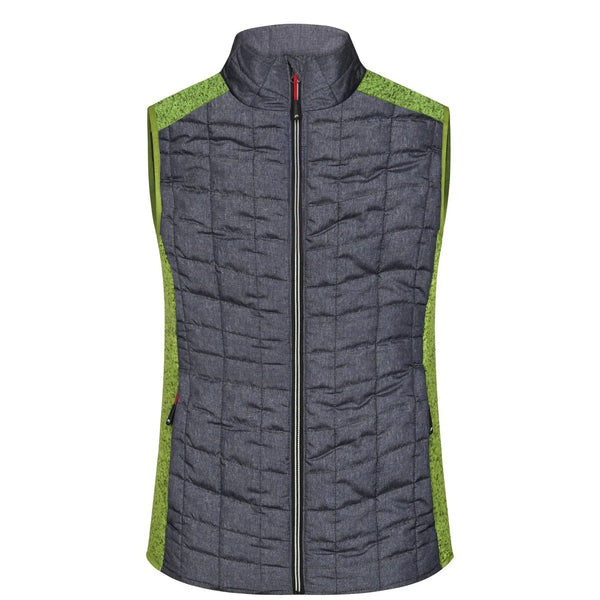Giacca Ladies Knitted Hybrid Vest verde / XS - personalizzabile con logo