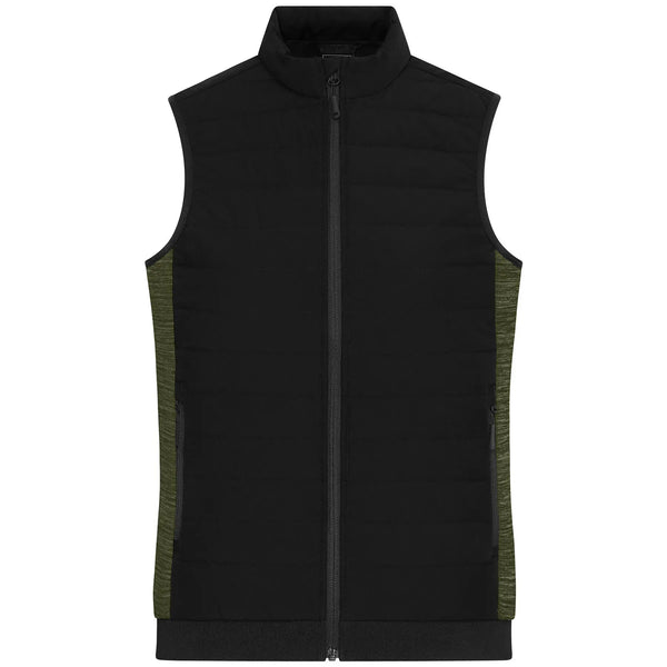 Giacca Ladies Padded Hybrid Vest black/olive-melange / XS - personalizzabile con logo