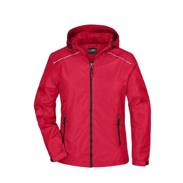 Giacca Ladies Rain rosso / S - personalizzabile con logo