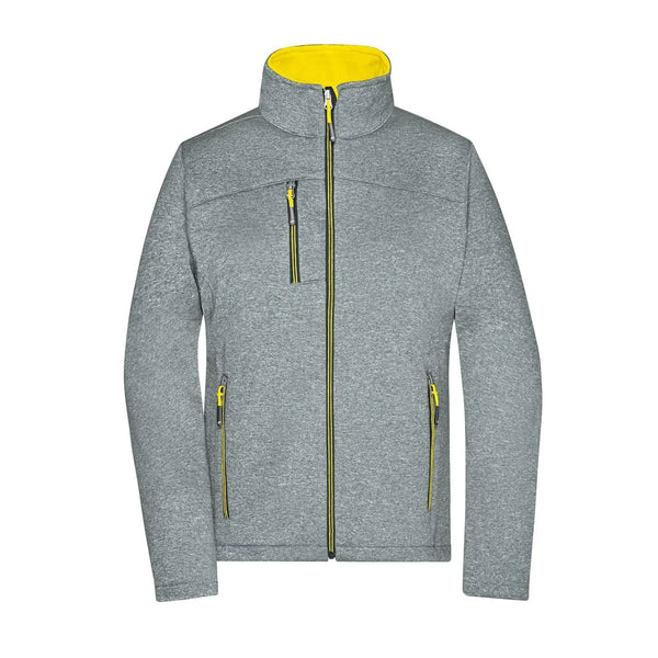 Giacca Ladies Softshell dark-melange/yellow / XS - personalizzabile con logo