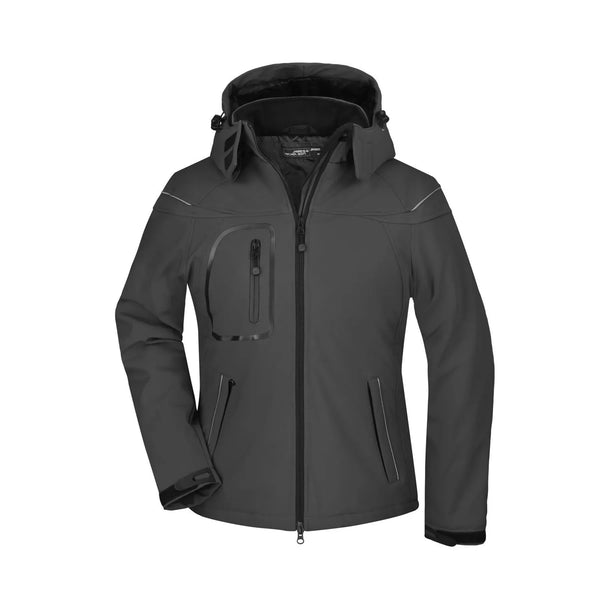 Giacca Ladies Winter Softshell nero / S - personalizzabile con logo