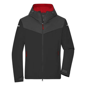 Giacca Mens Allweather black/carbon/light-red / S - personalizzabile con logo