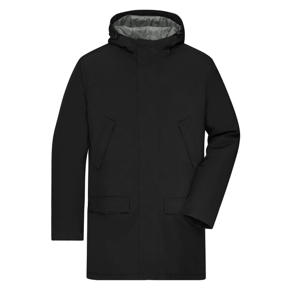 Giacca Mens Business Parka nero / S - personalizzabile con logo