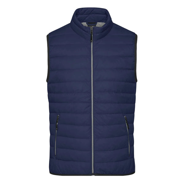 Giacca Mens Down Vest blu / S - personalizzabile con logo