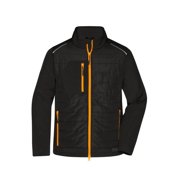 Giacca Mens Hybrid black/neon-orange / XS - personalizzabile con logo