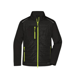 Giacca Mens Hybrid black/neon-yellow / XS - personalizzabile con logo