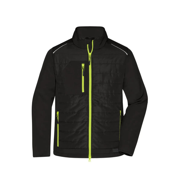 Giacca Mens Hybrid black/neon-yellow / XS - personalizzabile con logo