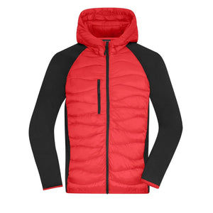 Giacca Mens Hybrid rosso / S - personalizzabile con logo