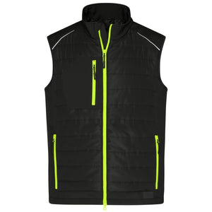 Giacca Mens Hybrid Vest black/neon-yellow / XS - personalizzabile con logo