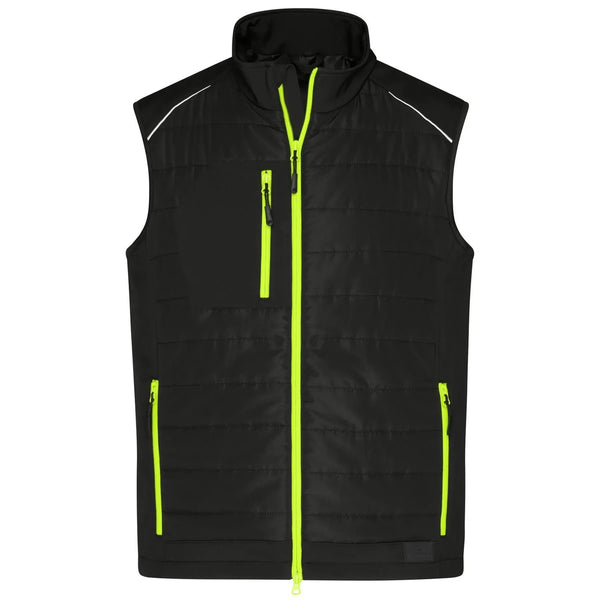 Giacca Mens Hybrid Vest black/neon-yellow / XS - personalizzabile con logo