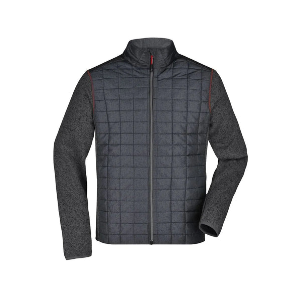 Giacca Mens Knitted Hybrid grigio / S - personalizzabile con logo