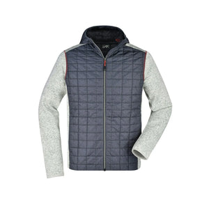 Giacca Mens Knitted Hybrid light-melange/anthracite-melan / S - personalizzabile con logo