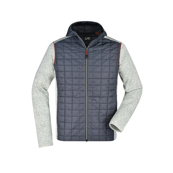 Giacca Mens Knitted Hybrid light-melange/anthracite-melan / S - personalizzabile con logo