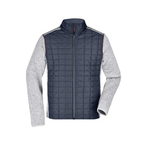 Giacca Mens Knitted Hybrid light-melange/anthracite-melan / S - personalizzabile con logo