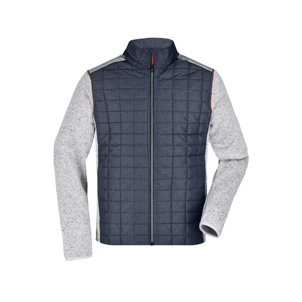 Giacca Mens Knitted Hybrid light-melange/anthracite-melan / S - personalizzabile con logo