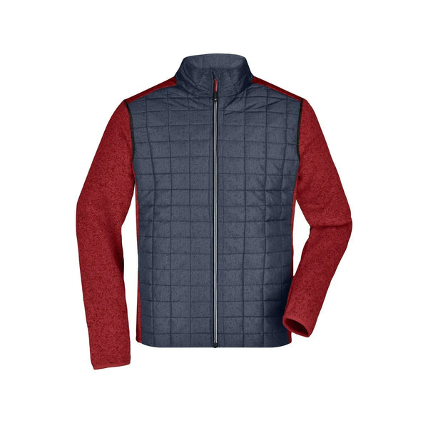 Giacca Mens Knitted Hybrid rosso / S - personalizzabile con logo