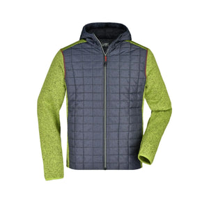 Giacca Mens Knitted Hybrid verde / S - personalizzabile con logo