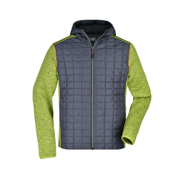 Giacca Mens Knitted Hybrid verde / S - personalizzabile con logo