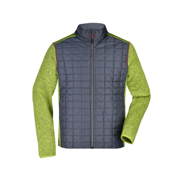 Giacca Mens Knitted Hybrid verde / S - personalizzabile con logo