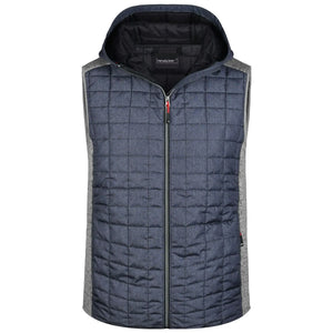Giacca Mens Knitted Hybrid Vest light-melange/anthracite-melan / S - personalizzabile con logo