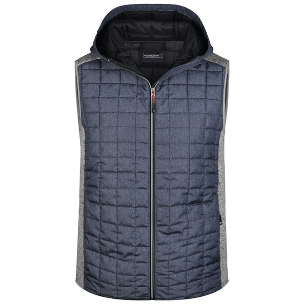 Giacca Mens Knitted Hybrid Vest light-melange/anthracite-melan / S - personalizzabile con logo