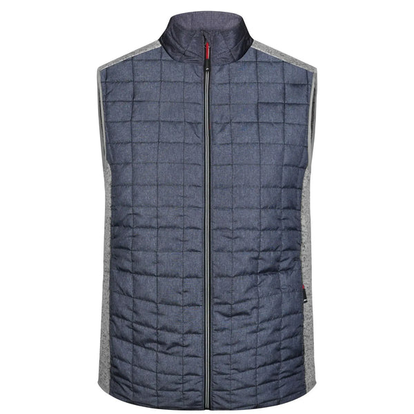 Giacca Mens Knitted Hybrid Vest light-melange/anthracite-melan / S - personalizzabile con logo