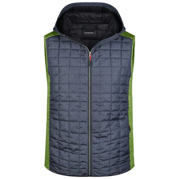 Giacca Mens Knitted Hybrid Vest verde / S - personalizzabile con logo