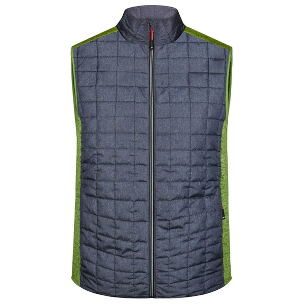 Giacca Mens Knitted Hybrid Vest verde / S - personalizzabile con logo