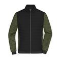 Giacca Mens Padded Hybrid black/olive-melange / XS - personalizzabile con logo