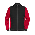 Giacca Mens Padded Hybrid black/red-melange / XS - personalizzabile con logo