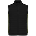 Giacca Mens Padded Hybrid Vest black/olive-melange / XS - personalizzabile con logo