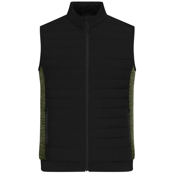 Giacca Mens Padded Hybrid Vest black/olive-melange / XS - personalizzabile con logo
