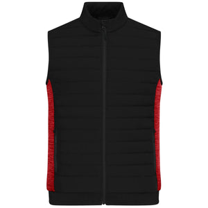 Giacca Mens Padded Hybrid Vest black/red-melange / XS - personalizzabile con logo