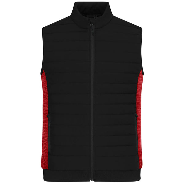 Giacca Mens Padded Hybrid Vest black/red-melange / XS - personalizzabile con logo