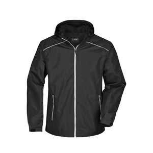 Giacca Mens Rain nero / S - personalizzabile con logo