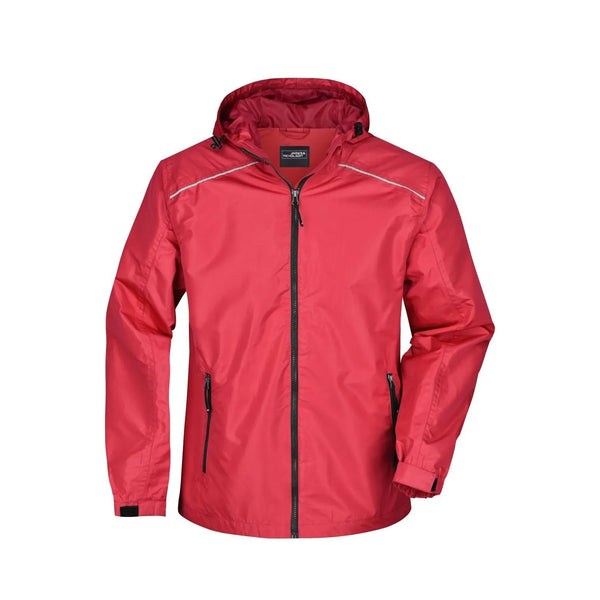 Giacca Mens Rain rosso / S - personalizzabile con logo