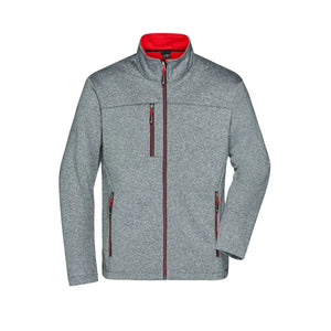 Giacca Mens Softshell dark-melange/red / S - personalizzabile con logo