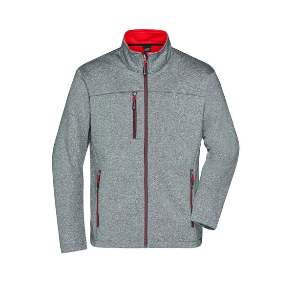Giacca Mens Softshell dark-melange/red / S - personalizzabile con logo