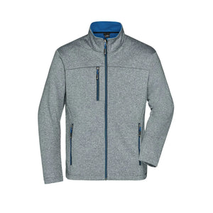 Giacca Mens Softshell dark-melange/royal / S - personalizzabile con logo
