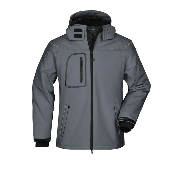 Giacca Mens Winter Softshell grigio / S - personalizzabile con logo