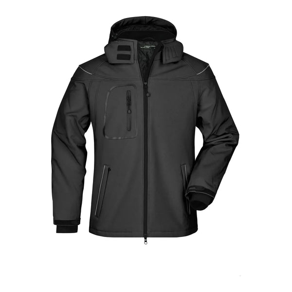 Giacca Mens Winter Softshell nero / S - personalizzabile con logo