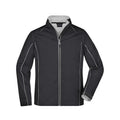 Giacca Mens Zip-off Softshell black/silver / S - personalizzabile con logo