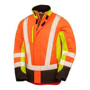 Giacca Recycled 3-layer Printable Safety Softshell arancione / S - personalizzabile con logo