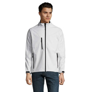 Giacca Relax Uomo   340G Softeshell Bianco / S - personalizzabile con logo