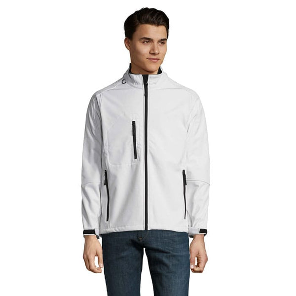 Giacca Relax Uomo   340G Softeshell Bianco / S - personalizzabile con logo