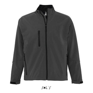 Giacca Relax Uomo   340G Softeshell grigio scuro / S - personalizzabile con logo