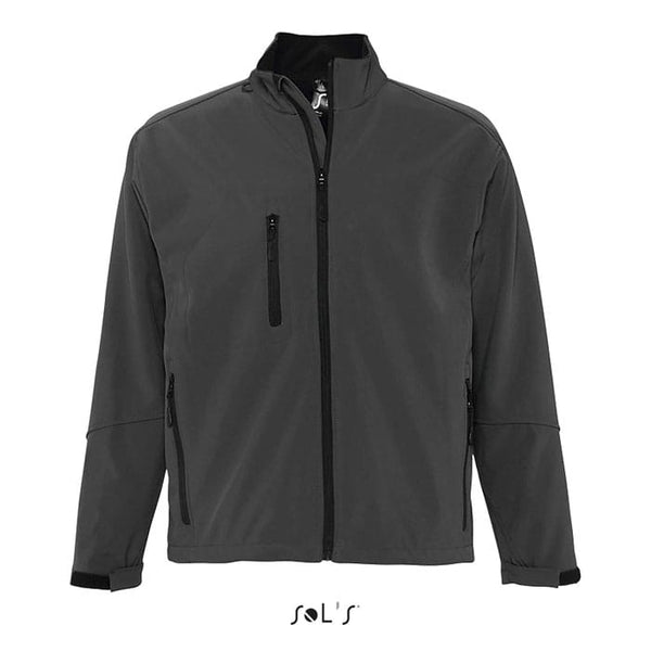 Giacca Relax Uomo   340G Softeshell grigio scuro / S - personalizzabile con logo