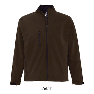 Giacca Relax Uomo   340G Softeshell marrone / S - personalizzabile con logo